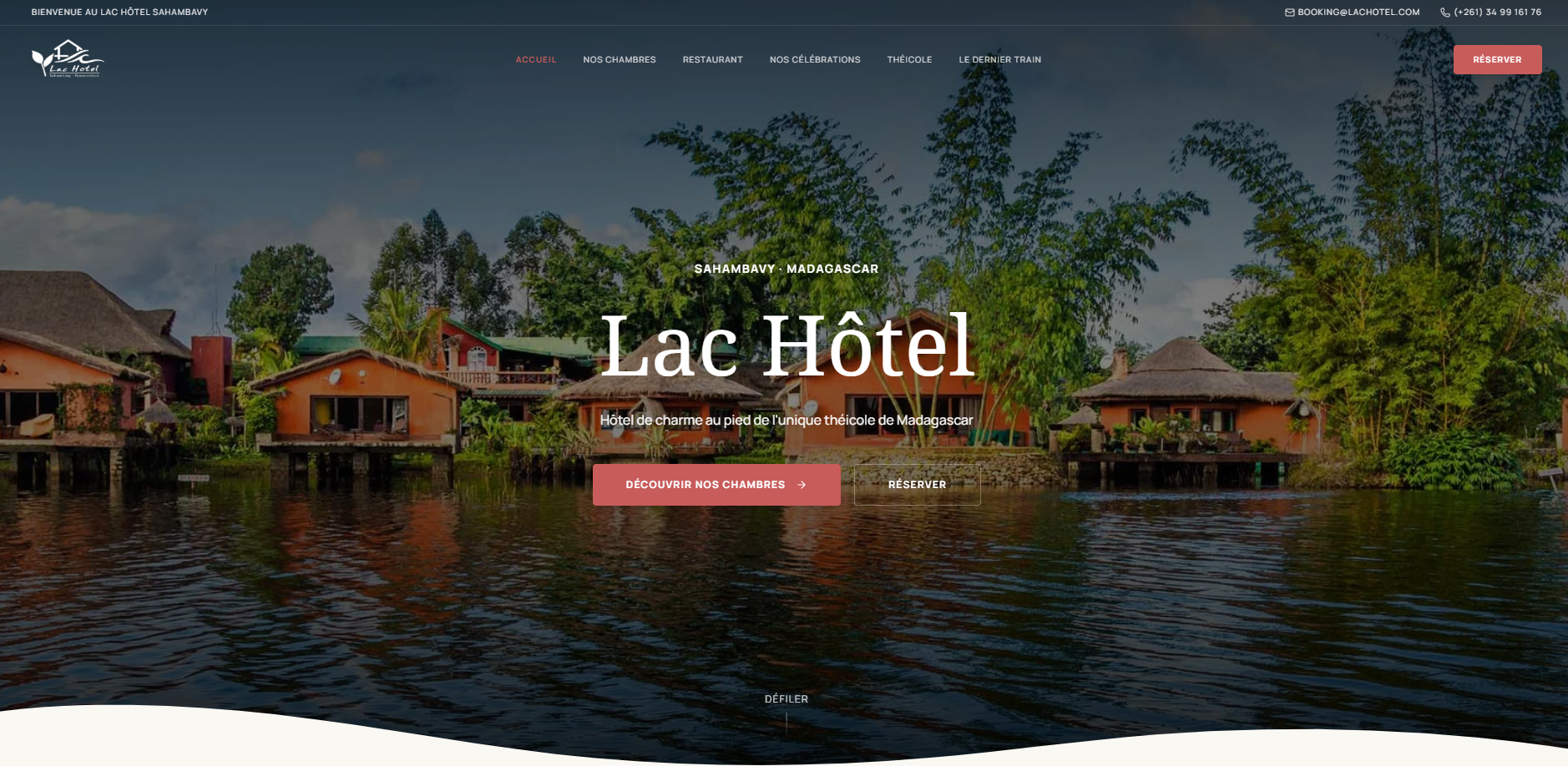 Capture d'écran du projet LAC HÔTEL